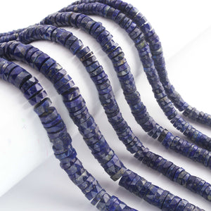 1 Long Strand Lapis Lazuli Faceted  Heishi Rondelles - Wheel  Roundelles  - 6mm-8mm - 16 Inches BR02694 - Tucson Beads