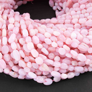 1 Long Strands Pink Opal Smooth Oval Shape Briolettes - Pink Opal Oval Beads 6mmx3mm-11mmx5mm -13 inches BR01956 - Tucson Beads