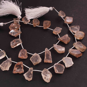 1 Strand Brown Rutile Faceted Briolettes - Assorted Shape Beads 12mmx12mm-20mmx12mm- 9 Inches BR01957 - Tucson Beads