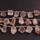 1 Strand Brown Rutile Faceted Briolettes - Assorted Shape Beads 12mmx12mm-20mmx12mm- 9 Inches BR01957 - Tucson Beads