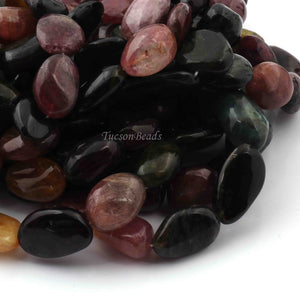 1 Strand Multi Tourmaline Smooth Briolettes  - Assorted Shape Briolettes  25mmx13mm-17mmx14mm - 17 Inches BR0108 - Tucson Beads