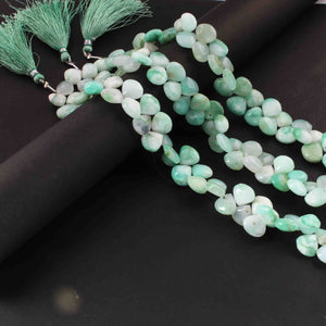 1 Strand Chrysoprase Smooth Briolettes - Heart Shape Briolettes -7mmx17mm-10mmx11mm - 8.5 Inches BR01979 - Tucson Beads