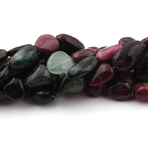 1 Strand Multi Tourmaline Smooth Briolettes  - Assorted Shape Briolettes  25mmx13mm-17mmx14mm - 17 Inches BR0108 - Tucson Beads