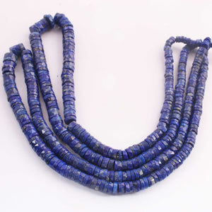 1 Long Strand Lapis Lazuli Faceted  Heishi Rondelles - Wheel  Roundelles  - 4mm-7mm - 16 Inches BR02691 - Tucson Beads