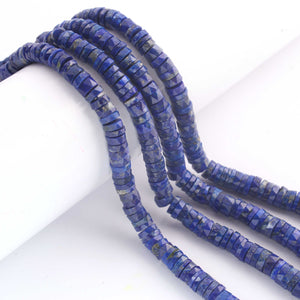 1 Long Strand Lapis Lazuli Faceted  Heishi Rondelles - Wheel  Roundelles  - 4mm-7mm - 16 Inches BR02691 - Tucson Beads