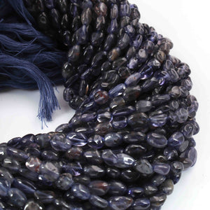 1 Strand Iolite Smooth Oval Shape Briolettes  - Smooth Briolettes 5mmx4mm-10mmx4mm -12.5 Inches  BR01983 - Tucson Beads