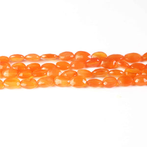 1 Strand Carnelian Faceted Oval Shape Briolettes - Oval Shape Briolettes 4mm-8mm-13mmx9mm 8.9 Inches BR1650 - Tucson Beads