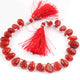 1 Strand  Carnelian Smooth Briolettes -Pear Briolettes 9mmx7mm-13mmx9mm 8 Inches BR522 - Tucson Beads