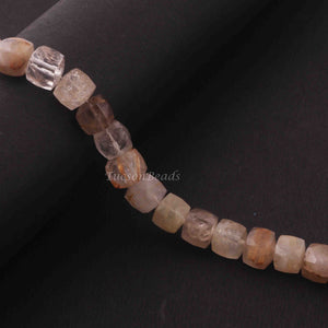 1 Strand Golden Rutile Cubes Briolettes - Golden Rutile Box Shape Beads 8mmx8mm 9 Inches BR1188 - Tucson Beads