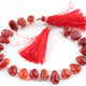 1 Strand Shaded Carnelian Smooth Briolettes -Pear Briolettes  9mmx9mm-15mmx8mm 8 Inches BR540 - Tucson Beads