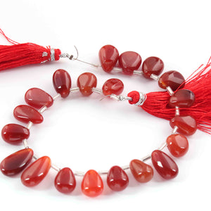 1 Strand Shaded Carnelian Smooth Briolettes -Pear Briolettes  9mmx9mm-15mmx8mm 8 Inches BR540 - Tucson Beads