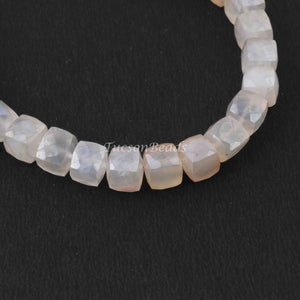 1 Strand White Silverite Faceted Briolettes -Cube Briolettes 7mm 8 Inches BR1964 - Tucson Beads