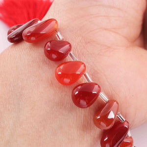 1 Strand Shaded Carnelian Smooth Briolettes -Pear Briolettes  9mmx9mm-15mmx8mm 8 Inches BR540 - Tucson Beads