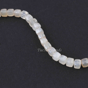 1 Strand White Silverite Faceted Briolettes -Cube Briolettes 7mm 8 Inches BR1964 - Tucson Beads