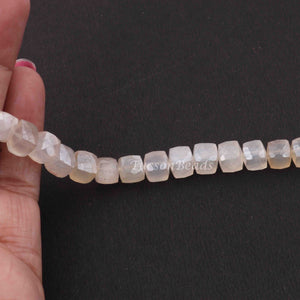 1 Strand White Silverite Faceted Briolettes -Cube Briolettes 7mm 8 Inches BR1964 - Tucson Beads