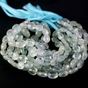 1 Strand Aquamarine Faceted Oval Shape Briolettes-  Aquamarine 10mmx7mm-13mm-10mm 14 Inch BR3138 - Tucson Beads