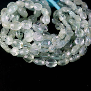 1 Strand Aquamarine Faceted Oval Shape Briolettes-  Aquamarine 10mmx7mm-13mm-10mm 14 Inch BR3138 - Tucson Beads