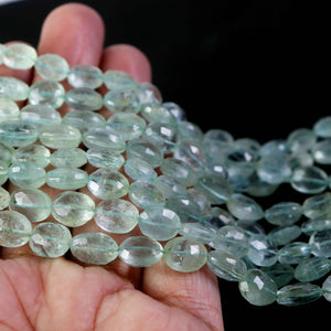 1 Strand Aquamarine Faceted Oval Shape Briolettes-  Aquamarine 10mmx7mm-13mm-10mm 14 Inch BR3138 - Tucson Beads