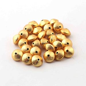 1 Strand 24k Gold Plated Copper Casting Half Cap Beads - Jewelry- 10mm 8 Inches GPC608 - Tucson Beads