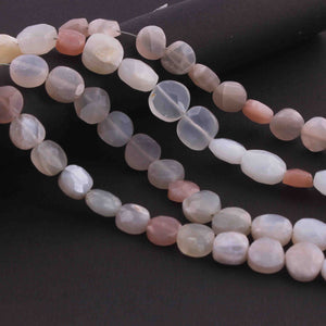 1 Strand Multi Moonstone  Faceted Briolettes - Coin Shape Briolette , Jewelry Making Supplies 8mm 7 Inches BR3979 - Tucson Beads