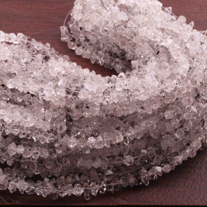 1 Strand AAA Clear White Herkimer Diamond Quartz Nuggets Big Size -5mm-9mm Center Drilled Beads - Herkimer Rough Stone BR01223 - Tucson Beads