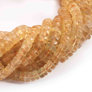 1 Strand Citrine Smooth Briolettes - Wheel Shape Briolette , Jewelry Making Supplies 10mm 13 Inches BR3976 - Tucson Beads