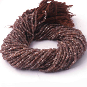 5 Strands Chocolate Moonstone Faceted Rondelles -Moonstone Roundle Beads - 4mm 13 Inches RB093 - Tucson Beads