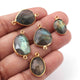 5  Pcs Labradorite  Faceted Assorted Shape 24k Gold Plated Pendant/Connector - 25mmx14mm-17mmx9mm  PC736 - Tucson Beads