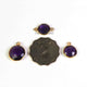 15   Pcs Amethyst  Faceted Round Shape 24k Gold Plated Connector&Pendant  - 21mmx14mm-14mmx10mm-PC579 - Tucson Beads