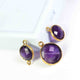 15   Pcs Amethyst  Faceted Round Shape 24k Gold Plated Connector&Pendant  - 21mmx14mm-14mmx10mm-PC579 - Tucson Beads