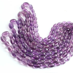 1 Strand Amethyst Faceted Briolettes - Drum Shape  Briolettes - 9mmx7mm-15mmx9mm - 16 Inches - BR02057 - Tucson Beads