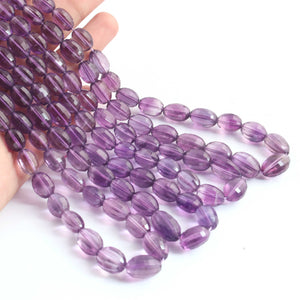 1 Strand Amethyst Faceted Briolettes - Drum Shape  Briolettes - 9mmx7mm-15mmx9mm - 16 Inches - BR02057 - Tucson Beads