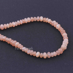 1 Long  Peach Moonstone Roundels  - Round Shape Roundels  Beads 6mm-7mm -15.5 Inches BR3285 - Tucson Beads