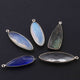 5  Pcs  Mix Stone  925 Silver Plated Faceted -Assorted  Shape Faceted Pendant -39mmx13mm-33mmx12mm - PC932 - Tucson Beads