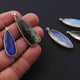 5  Pcs  Mix Stone  925 Silver Plated Faceted -Assorted  Shape Faceted Pendant -39mmx13mm-33mmx12mm - PC932 - Tucson Beads