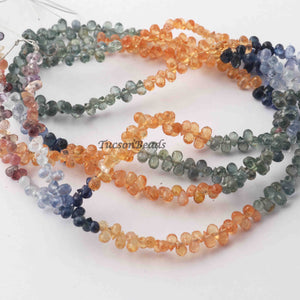 1 Long  Strand Mix Stone  Faceted Briolettes -Tear Drop Shape  Briolettes  1mm-3mm -16 nches BR3033 - Tucson Beads