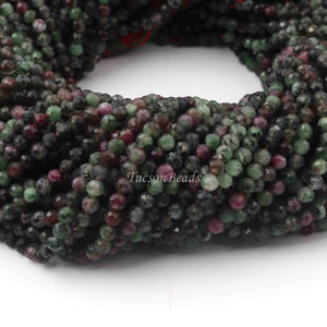 5 Strands Ruby Zoisite Gemstone Balls, Semiprecious beads 12.5 Inches Long- Faceted Gemstone -3mm Jewelry RB0061 - Tucson Beads