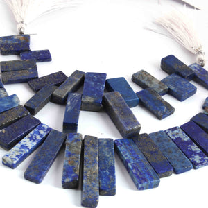 1 Strand Lapis  Faceted Briolettes -Rectangle Shape Briolettes  17mmx7mm- 43mmx7mm 6Inches BR02060 - Tucson Beads