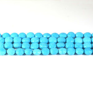 1 Strand Turquoise Stablized Faceted Coin  Briolettes - Turquoise coin Briolette  9mmx8mm-10mmx9mm 8 Inches BR105 - Tucson Beads