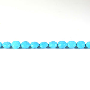 1 Strand Turquoise Stablized Faceted Coin  Briolettes - Turquoise coin Briolette  9mmx8mm-10mmx9mm 8 Inches BR105 - Tucson Beads