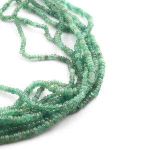 1 Strand Natural Emerald Smooth Rondelles Beads - Round Beads  2mm-5mm - 21 Inch BR0891 - Tucson Beads