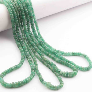 1 Strand Natural Emerald Smooth Rondelles Beads - Round Beads  2mm-5mm - 21 Inch BR0891 - Tucson Beads