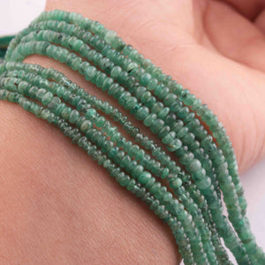 1 Strand Natural Emerald Smooth Rondelles Beads - Round Beads  2mm-5mm - 21 Inch BR0891 - Tucson Beads