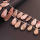 1  Strand Pink Jasper Faceted  Briolettes  - Fancy  Briolettes  -27mmx13mm 8.15 Inches BR01440 - Tucson Beads