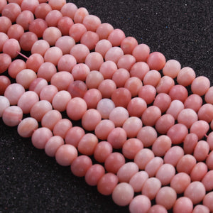 1 Long Strand  Pink Opal  Smooth Roundelles  - Gesmtone  Rondelles Beads -4mm-5mm-16 Inches - BR02535 - Tucson Beads