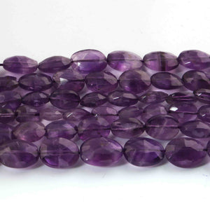 1 Strand Amthyst Faceted Briolettes -Oval Shape  Briolettes - 10 Inches 7mmx6mm-12mmx9mm BR02056 - Tucson Beads