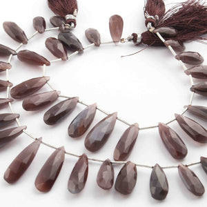 1 Strand Chocolate Moonstone Faceted Pear Briolettes -Pear Shape Briolettes -14mmx6mmx246mmx7mm - 8  Inches BR0745 - Tucson Beads