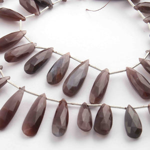 1 Strand Chocolate Moonstone Faceted Pear Briolettes -Pear Shape Briolettes -14mmx6mmx246mmx7mm - 8  Inches BR0745 - Tucson Beads