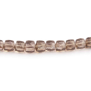 1 Strand  Smoky Quartz Faceted Cube Briolettes - Plain Box Shape Briolettes 8mm- 8 Inches BR1677 - Tucson Beads