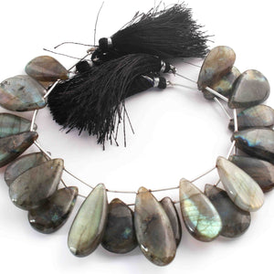 1 Strand Labradorite Smooth Pear Briolettes - Labradorite Pear Shape Beads 28mmX12mm-19mmx13mm 8.5 Inches BR01455 - Tucson Beads